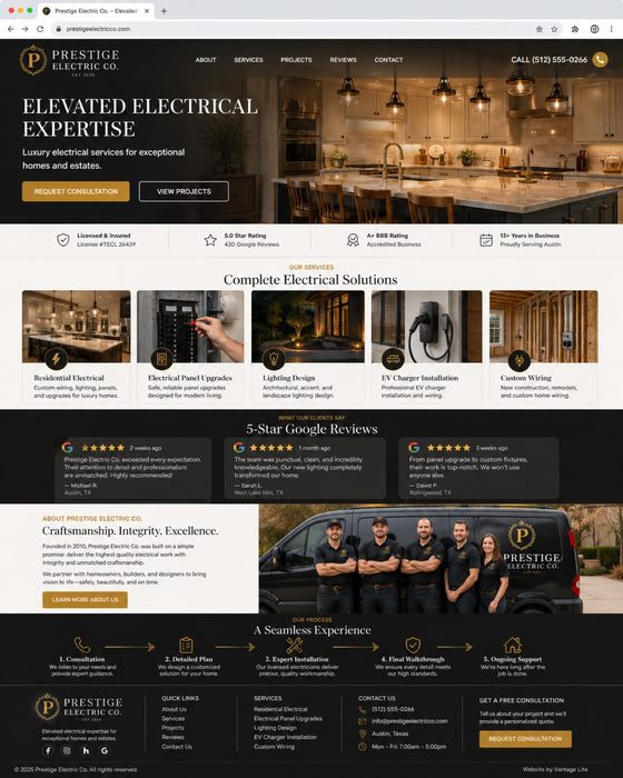 Residential Electrician — electrical website example